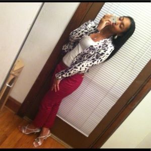 Leopard print silk blazer